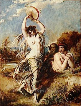  our - Bacchante Playing the Tambourine William Etty nude